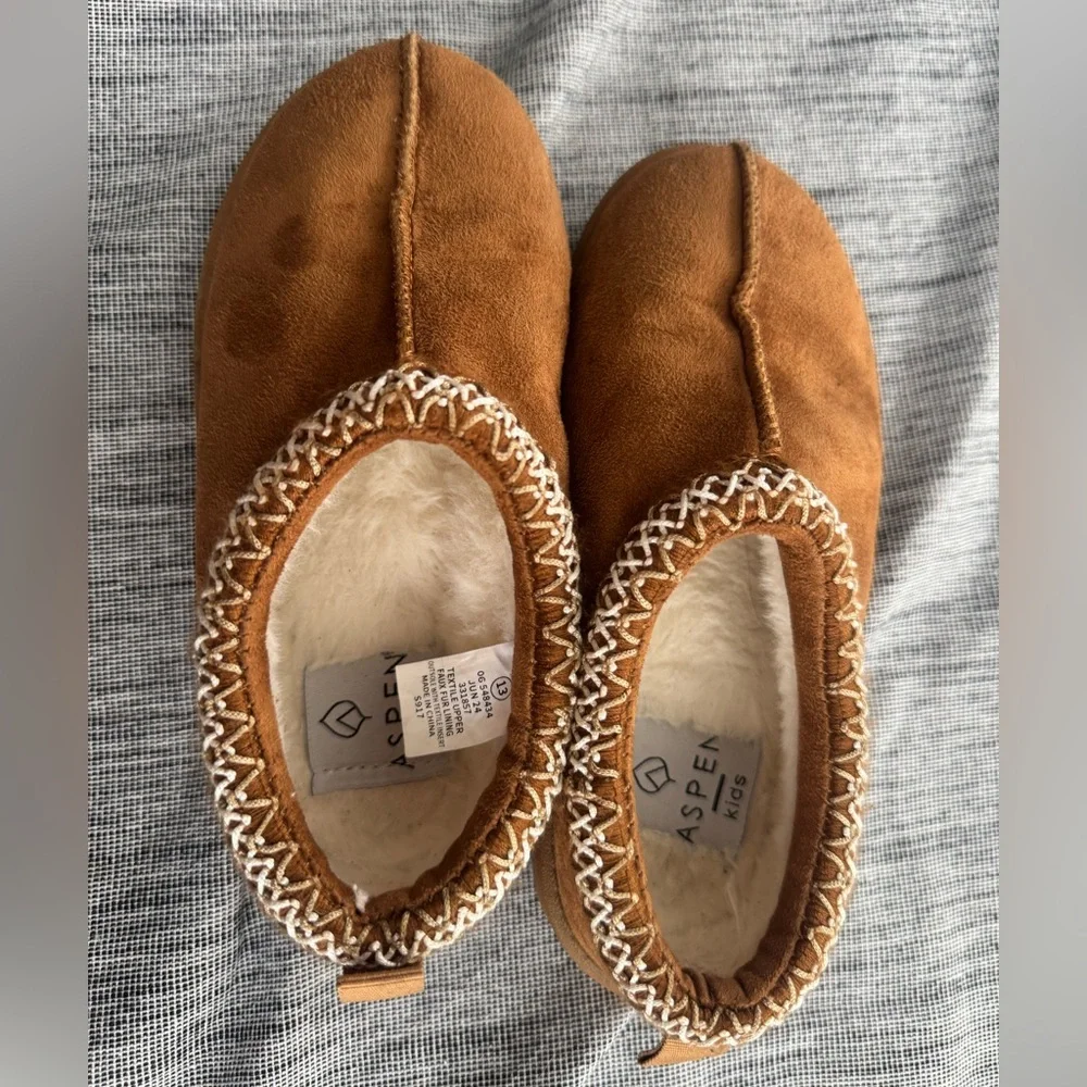 Cozy Tan Kids Moccasins